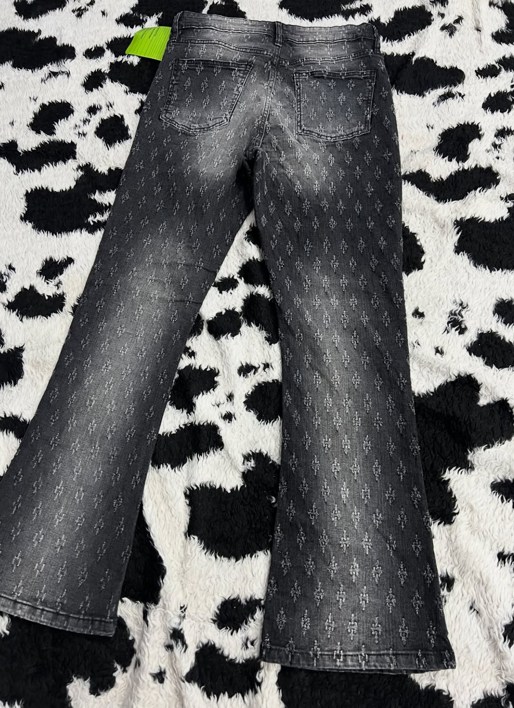 NovaMen Black-Washed Flared Denims (Waist 32)