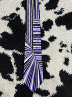 Purple, Black & White Striped Tie