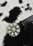 Beaded Floral Buckle Belt