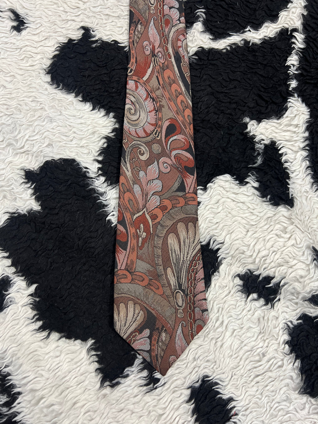 Littlewoods Brown Fully Embroidered Tie