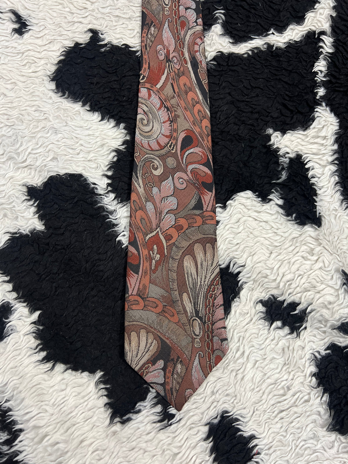 Littlewoods Brown Fully Embroidered Tie