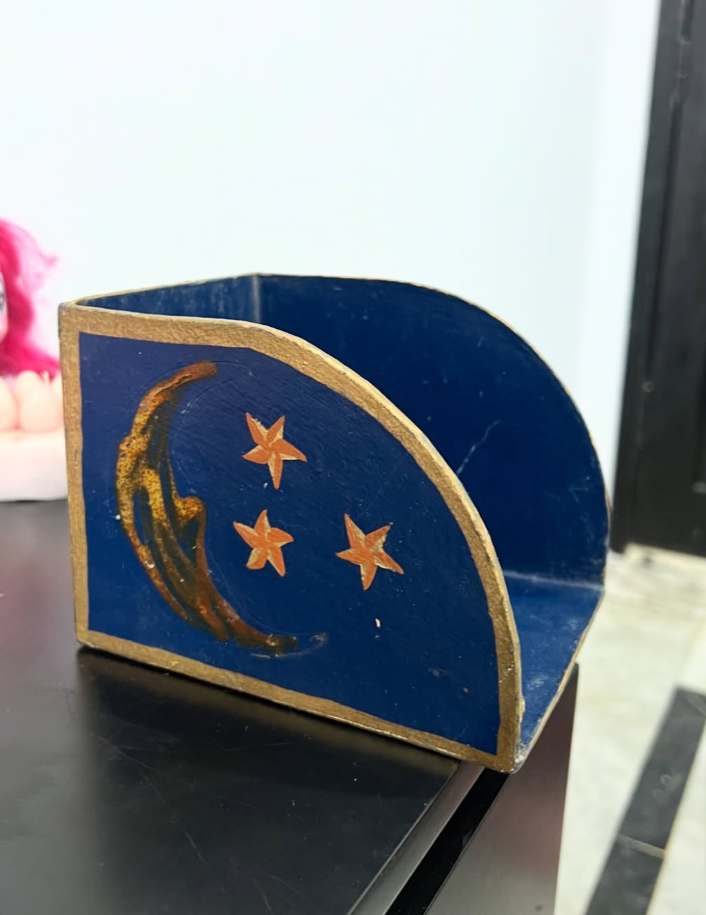 Vintage Wooden Celestial Book/File Holder