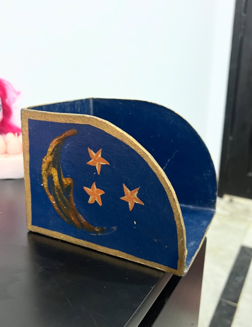 Vintage Wooden Celestial Book/File Holder