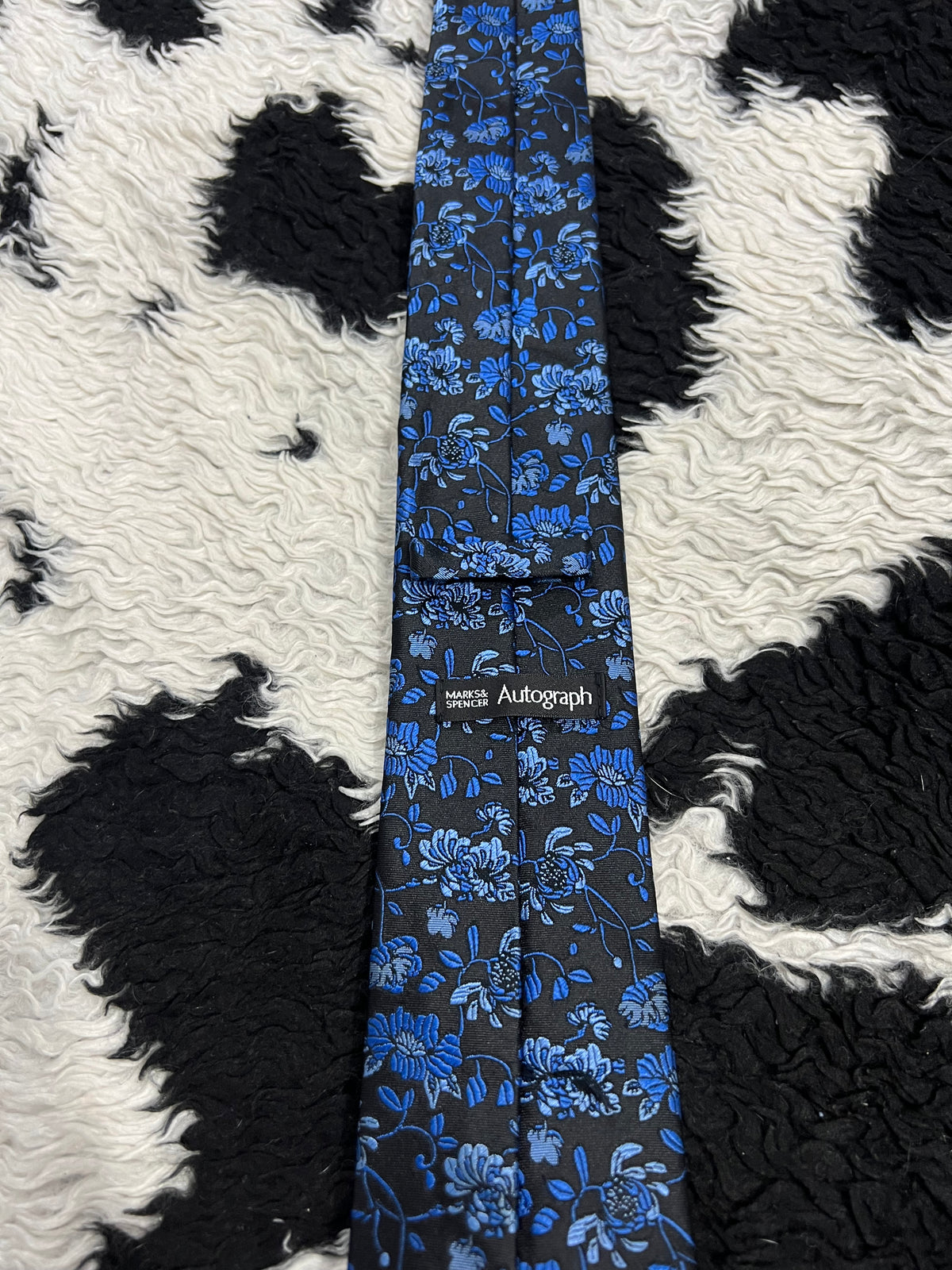 Autograph Embroidered Blue Floral Tie