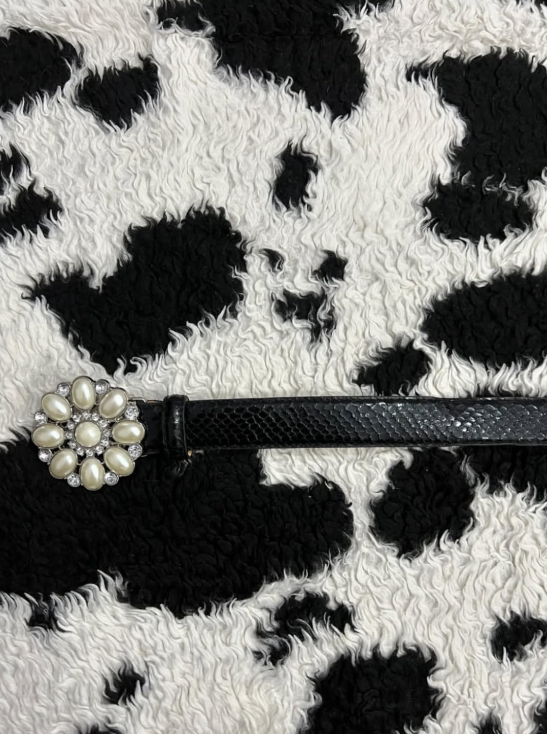 Beaded Floral Buckle Belt