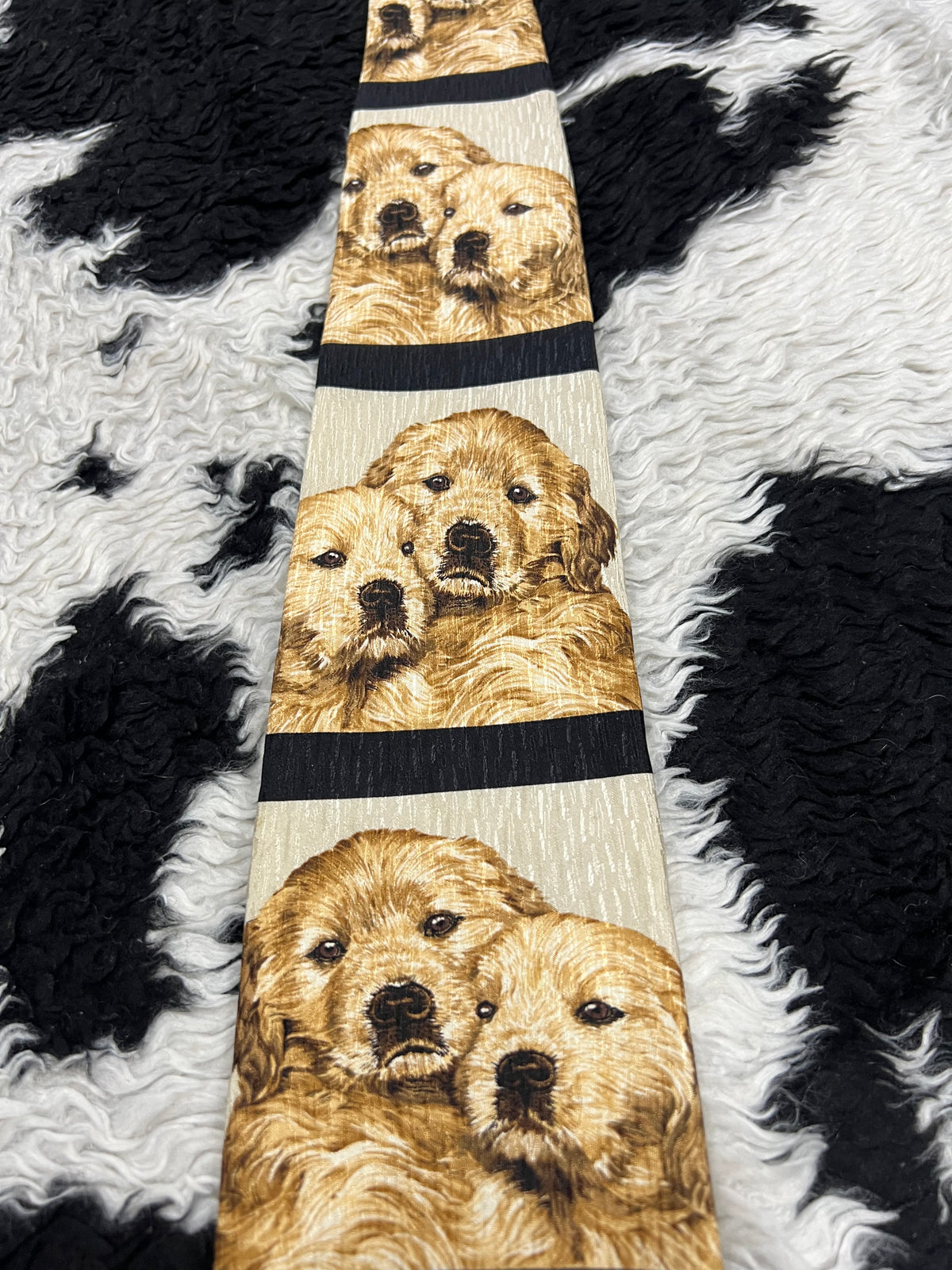 Vintage 1998 "Good as Gold" Golden Retriever Puppies Tie