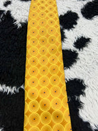 Yellow Embroidered Circles Tie