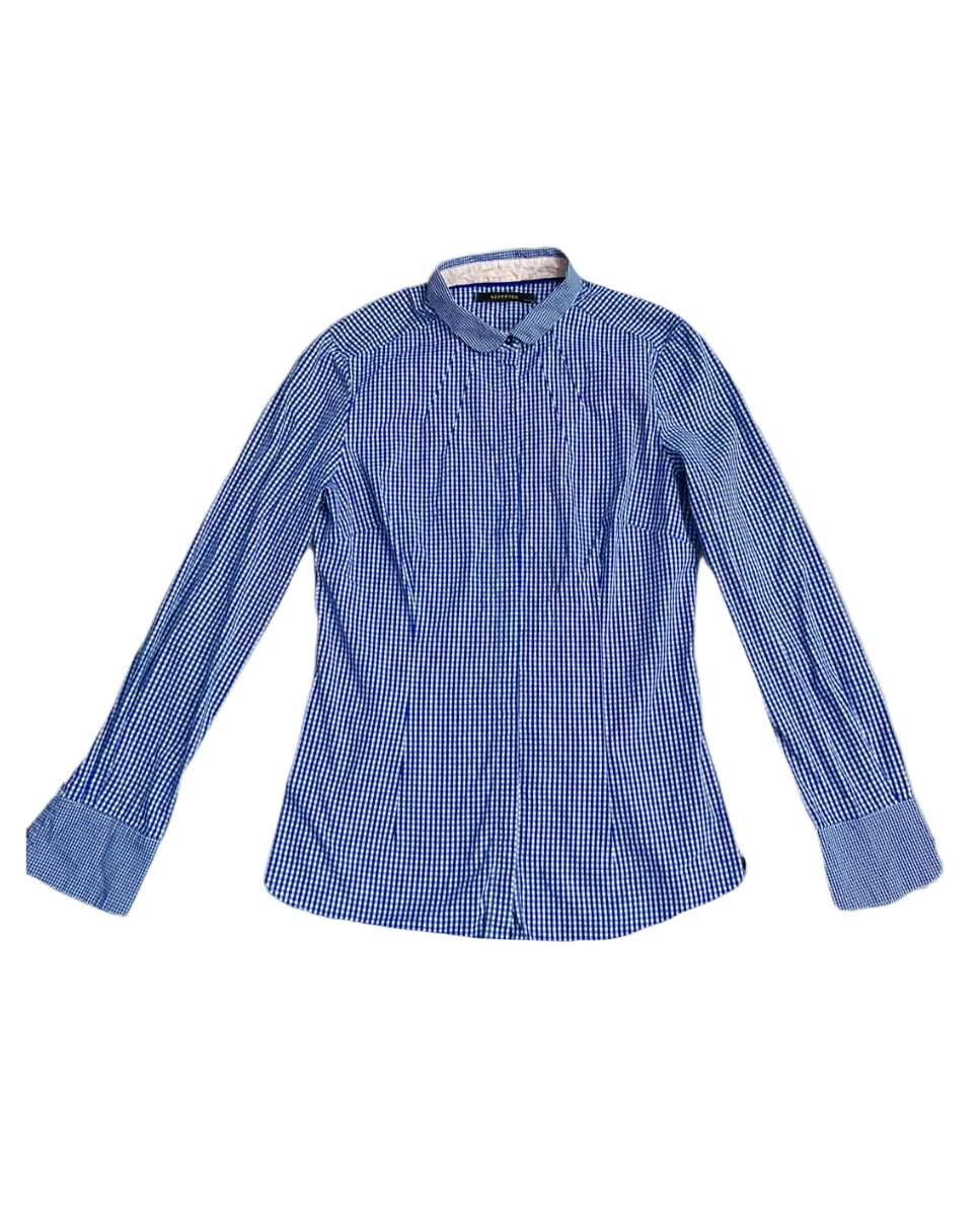 Blue Gingham Reserved Fitted Women's Buttonup