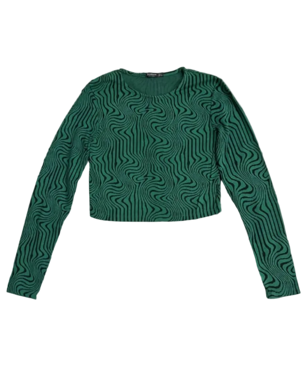Stradivarius Green Wavy Top