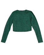 Stradivarius Green Wavy Top