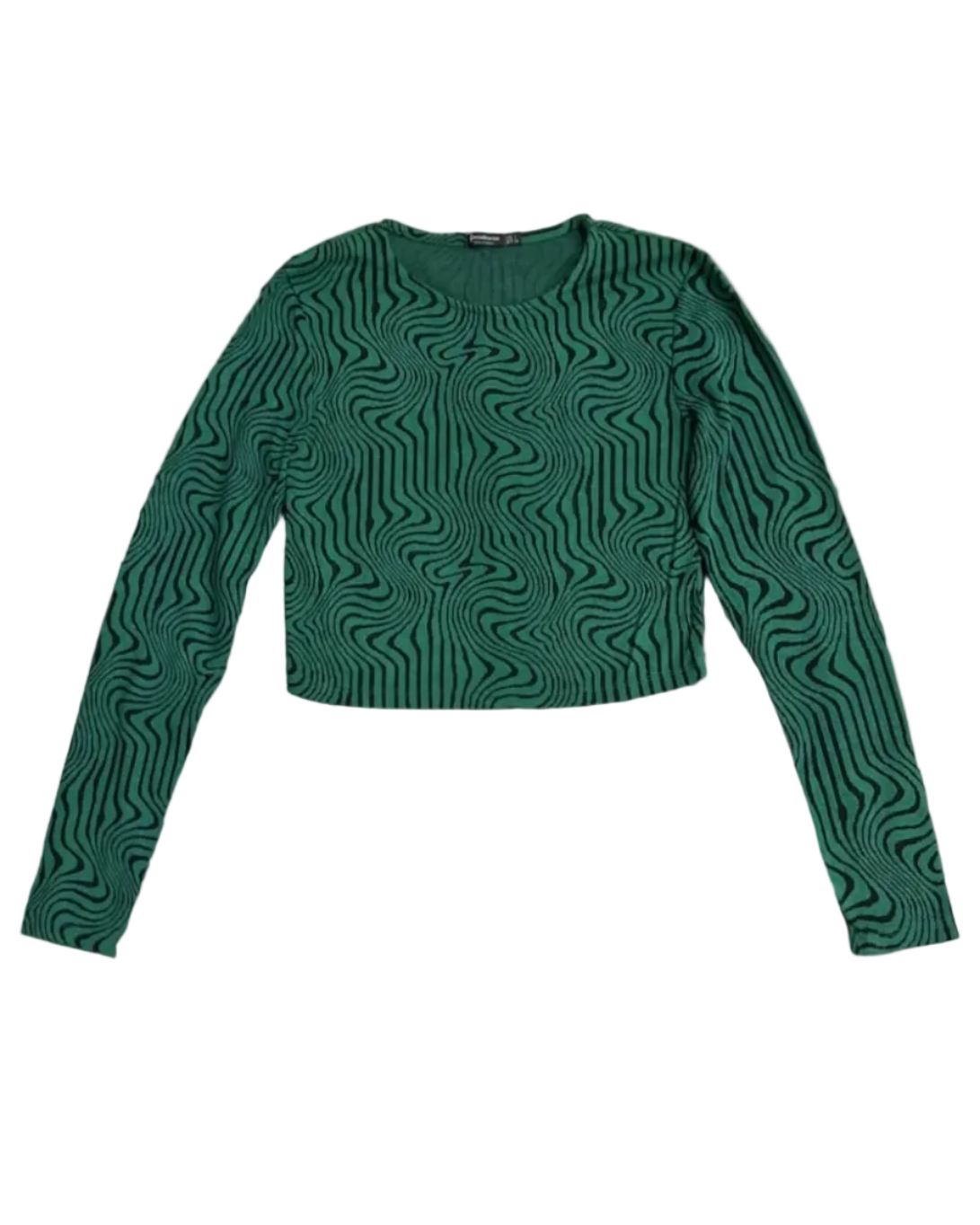 Stradivarius Green Wavy Top
