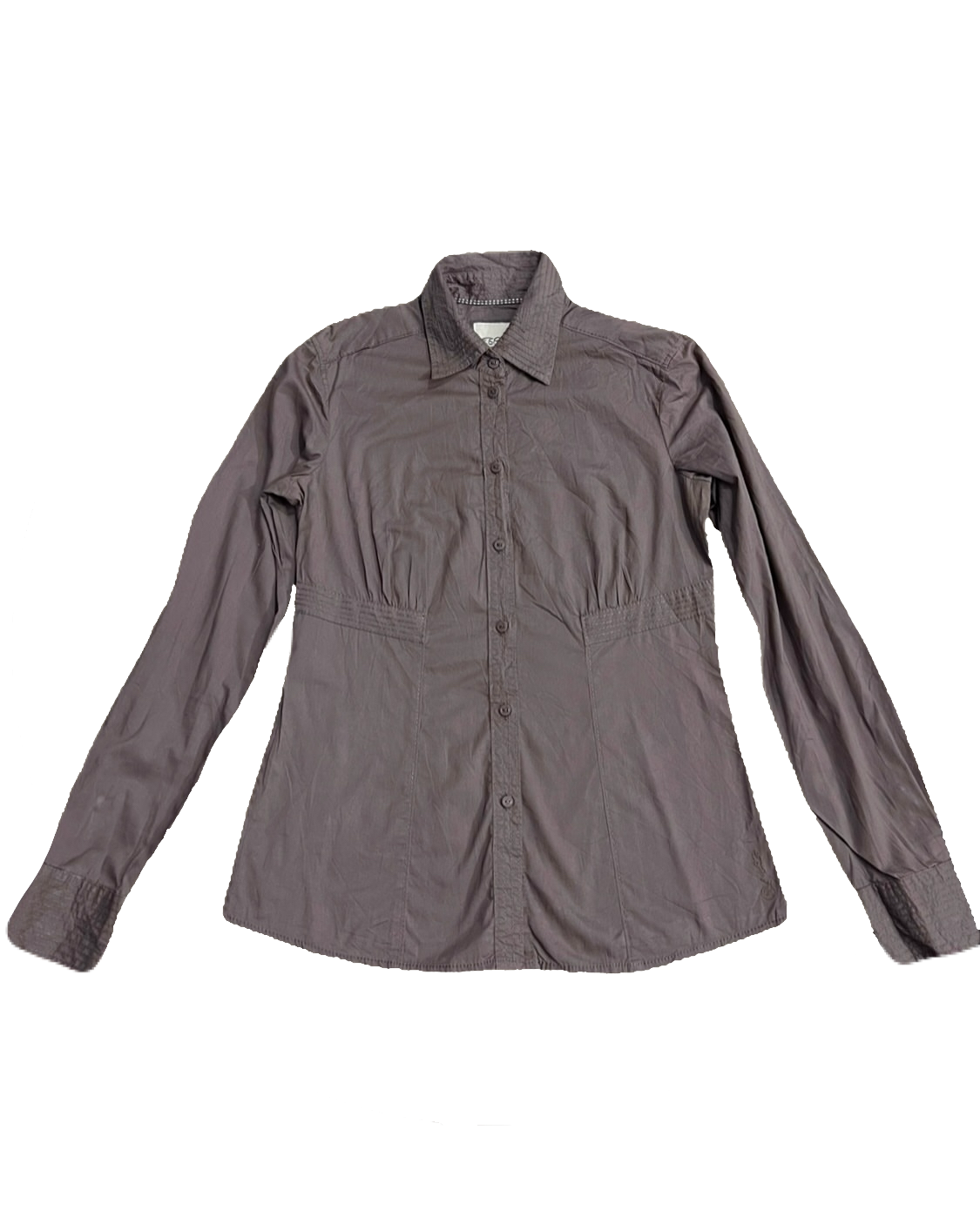 E-Spirit Brown Fitted Women's Buttonup