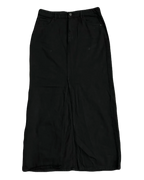 365 Black Open-Slit Denim Skirt