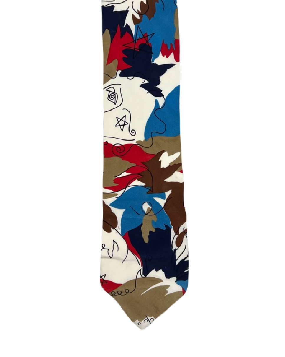 Abstract Star Faces Art Tie