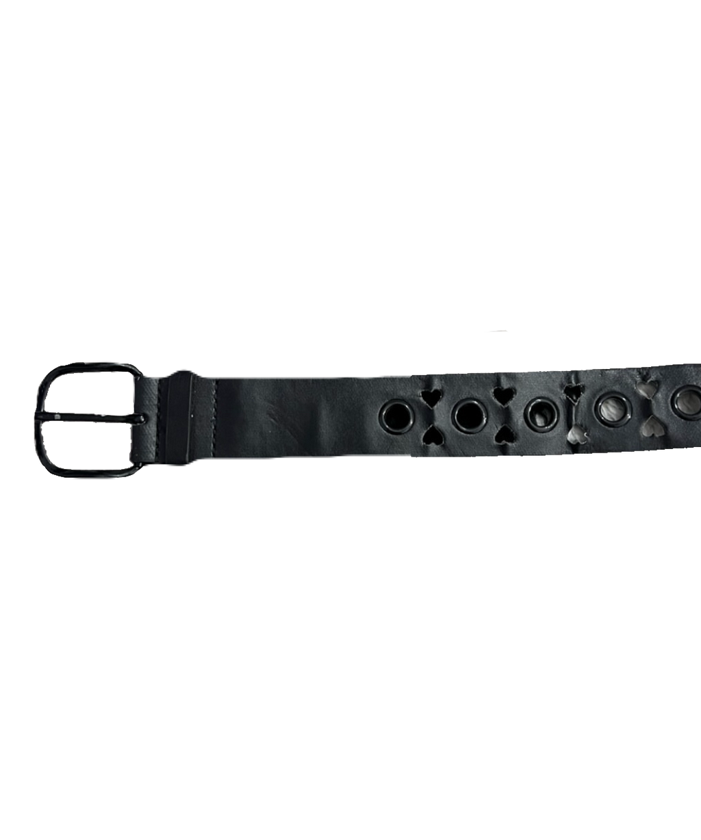 Black Hearts Holed Belt