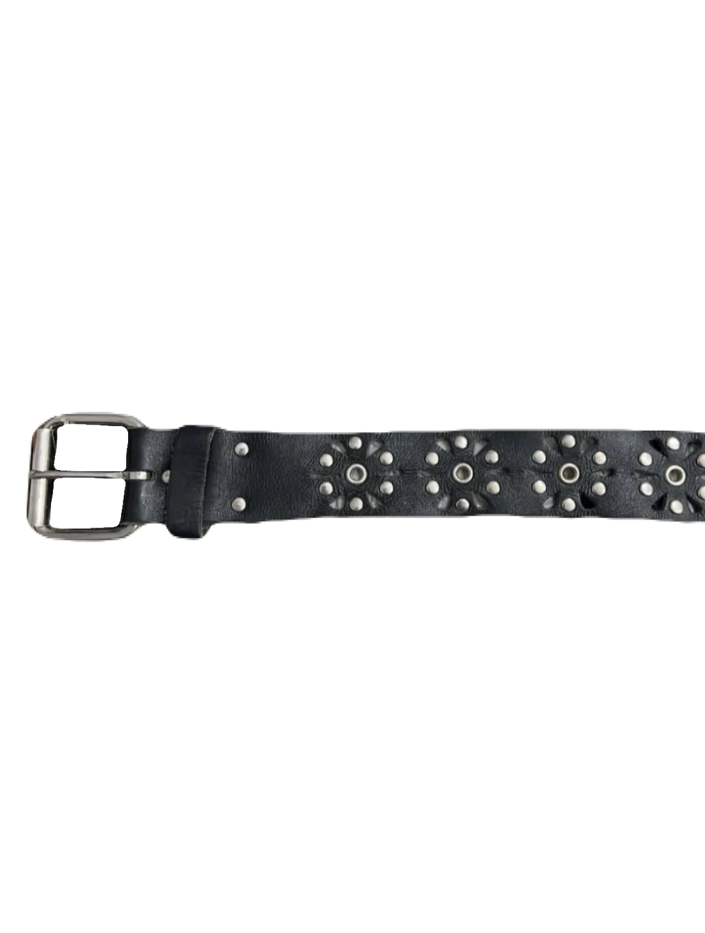 Black Floral Studded Belt