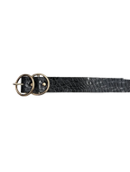 Black Snake Skin Scaled Belt