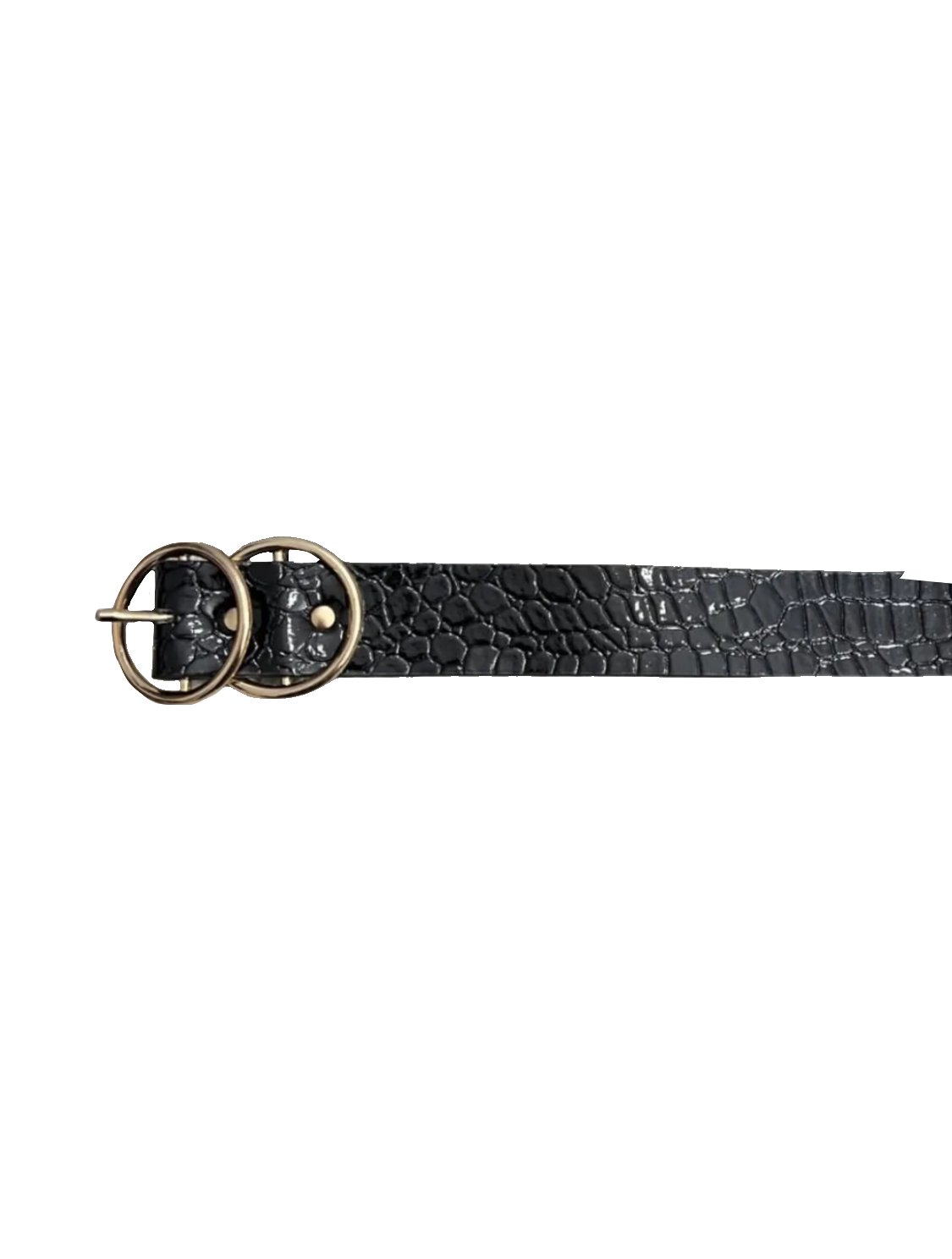 Black Snake Skin Scaled Belt