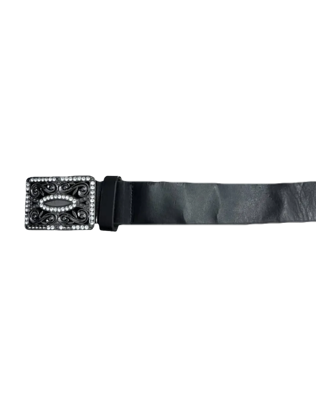 Bedazzled Buckle Black Belt