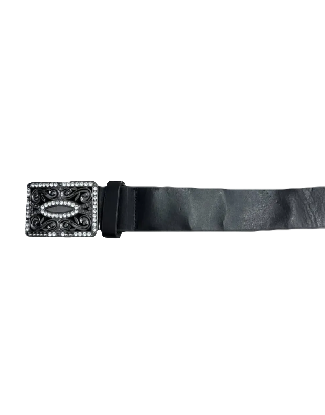 Bedazzled Buckle Black Belt