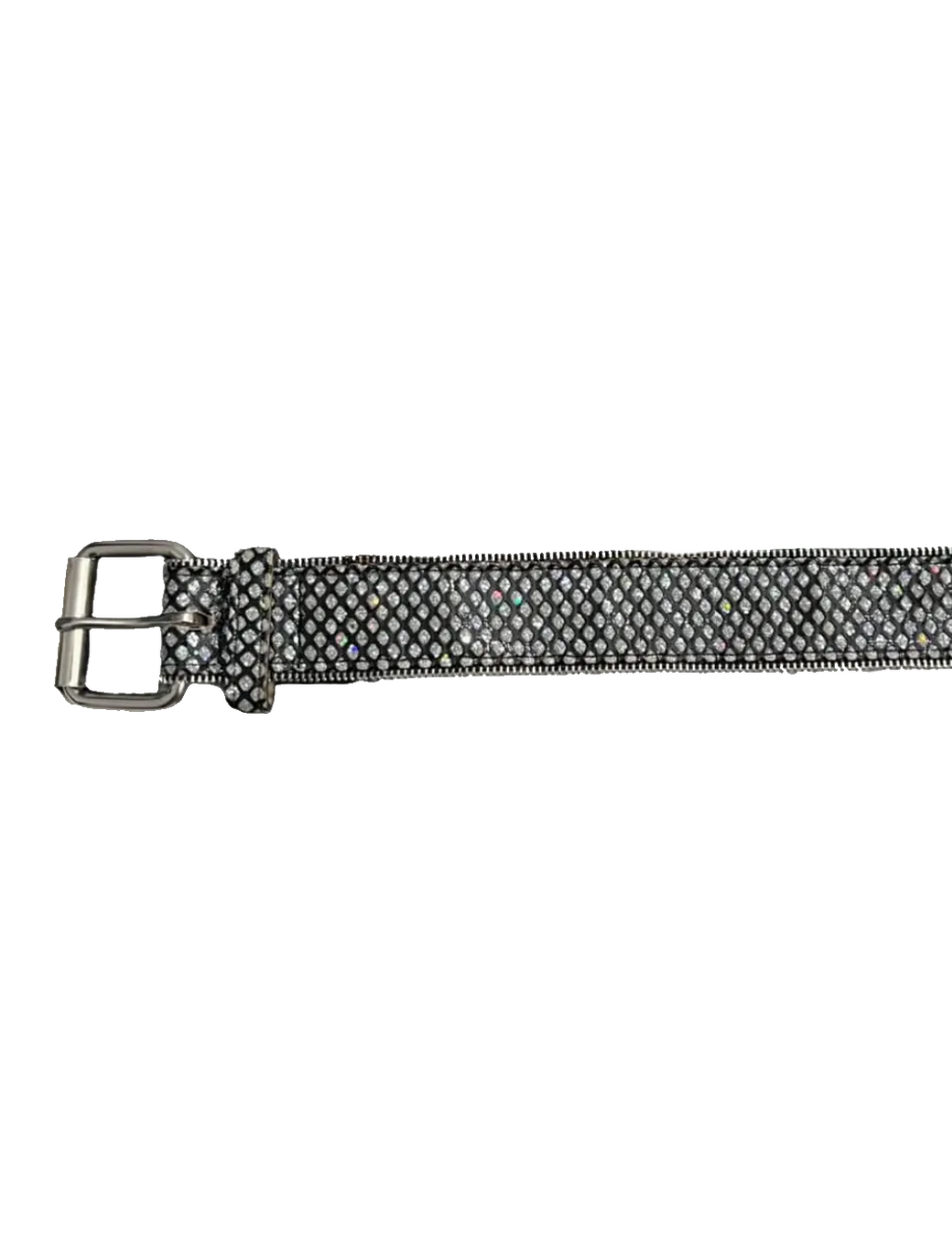 Black Zipper Glittery Belt