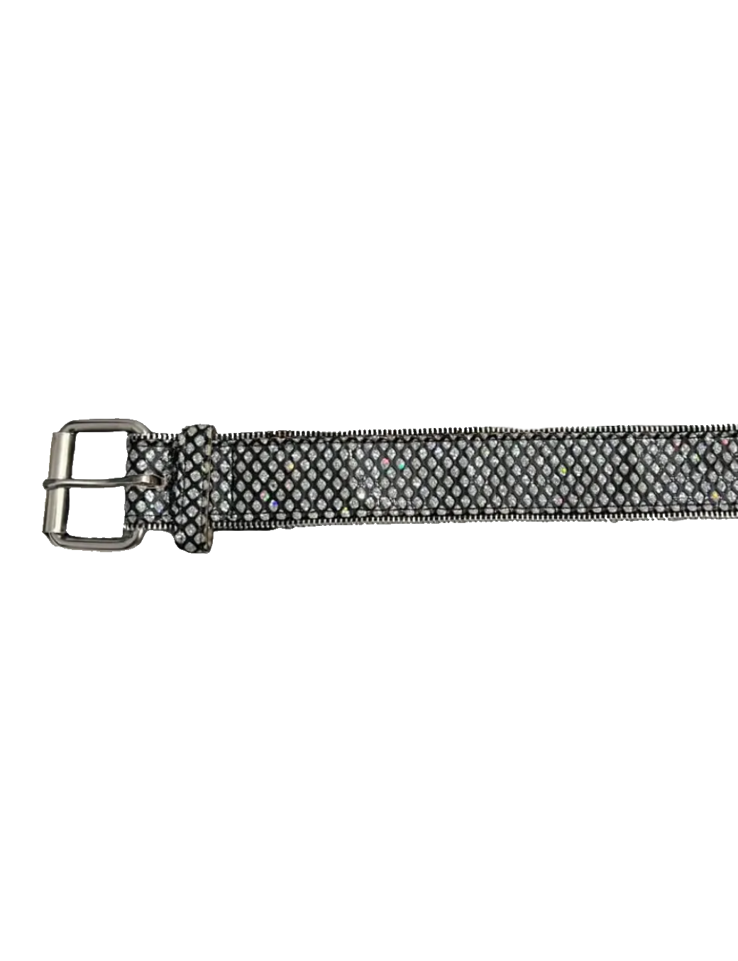 Black Zipper Glittery Belt