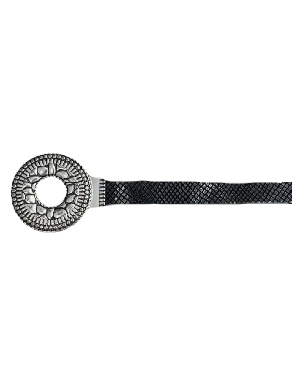 Silver Buckle Black Belt